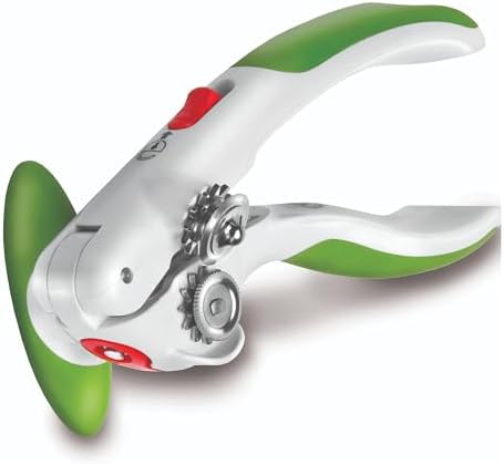 Zyliss Lock N' Lift Can Opener with Lid Lifter Magnet - Manual Opener with Locking Mechanism - Easy-to-Turn - Magnetic Can Opener - White/Gray