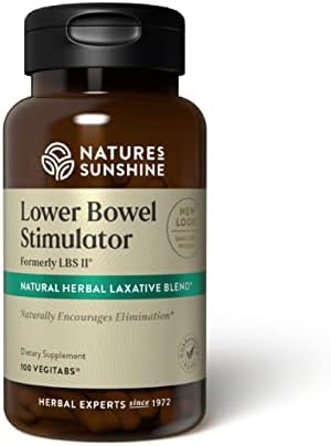 Nature's Sunshine Lower Bowel Stimulator - Helps Relieve Constipation - Cleanse & Detox Your Colon with Natural Herbal Ingredients - 25 Servings - 100 Vegitabs