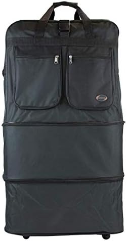 40" 30" 36" Rolling Wheeled Duffel Bag Spinner Suitcase Luggage Expandable (36", Black)