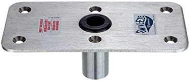 Swivl-Eze attwood SP-67739 Swivl-Eze Lock'N-Pin Stainless Steel 7-Inch x 7-Inch Non Threaded Boat Seat Pedestal Base | Non-threaded for 3/4 in pin socket, needs 2-3/4 in mounting hole, satin finish, exceeds ABYC standards, Type B rating