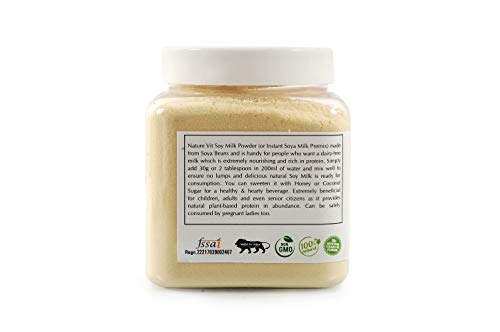 NatureVit Soya Milk Powder, 300g [Vegan, Non-GMO & 49% Protein & Sugar Free]