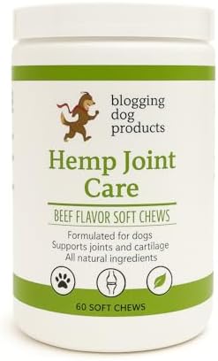 Dog Joint Supplement – Glucosamine, Hemp, MSM & Turmeric for Dogs – Hip & Joint Relief Soft Chews, 60-Count by Blogging Dog Products