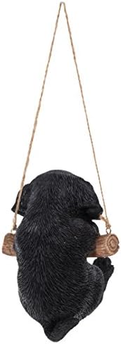 Hi-Line Gift Ltd Hanging Black Lab Puppy Resin Statue, Realistic Animal, 4.2 x 4 x 5 inches, Home & Garden Decor, Gift for Dog Lovers