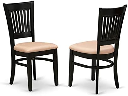 East West Furniture VAC-OAK-C Vancouver Dining Chairs - Linen Fabric Upholstered Wood Chairs, Set of 2, Oak