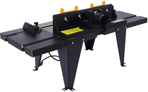 Universal Benchtop Router Table with Adjustable Fence, Steel Stand & Precision Routing for Woodworking – Craftsman Electric Router Table Tool (Black)