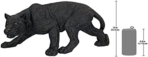 Design Toscano Shadowed Predator Black Panther Garden Statue, Medium 26 Inch, Polyresin, Black