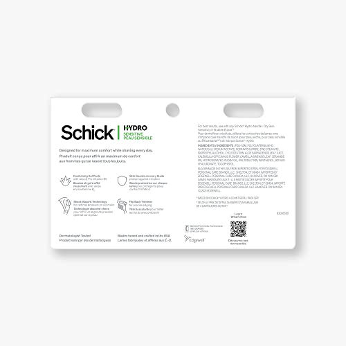 Schick Hydro 5 Sense Sensitive Skin Razor Refills for Men, 8 Count (Pack of 1)