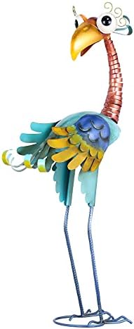 Tooarts Metal Garden Bird Statue Standing Animal Backyard Ornaments Outdoor Sculpture for Lawn Patio Art Decoration