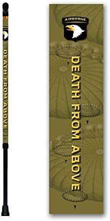 Walking Cane T Handle Derby Adjustable Aluminum US Military Airborne Veteran Men or Women