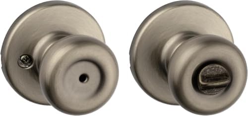 Kwikset Tylo Interior Privacy Door Knob with Lock, Door Handle For Bathroom and Bedroom, Polished Brass Keyless Turn Lock Doorknob, 1 Count (Pack of 1)