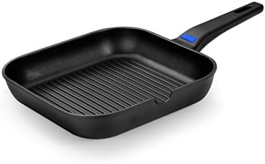 Monix Solid+ Cast Aluminium Non-Stick Ribbed Hot Plate, 40 cm, Black