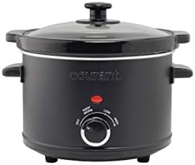 Courant Slow Cooker 5.5 Quart Crock, with Easy Cooking Options, Dishwasher Safe Pot and Glass Lid, Matte Black