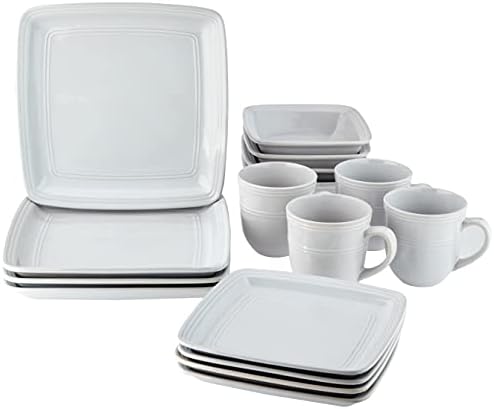 American Atelier Square Dinnerware Sets | White Kitchen Plates, Bowls