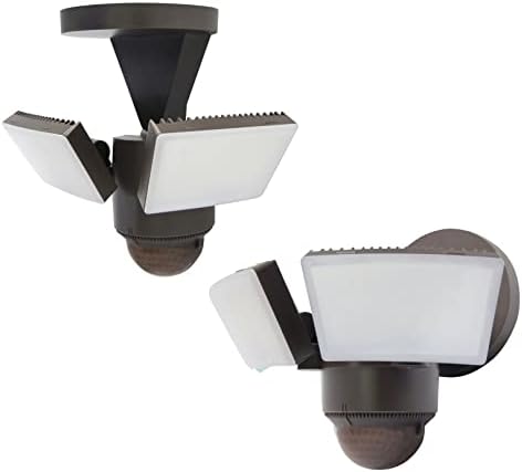 LED Outdoor Motion Sensor Security Floodlight – 1100 Lumens, 180° Detection, Weatherproof Design, Versatile Eave or Wall Mounting, Exit Detection