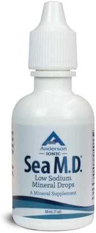 Anderson Sea M.D. Concentrated Trace Mineral Drops, 79 Trace Minerals with Magnesium, Sodium and Chloride Electrolytes - Supports Hydration, Energy, Muscles and Bone Health - 4 Fl Oz, 60 Servings