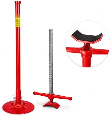 Stark USA Under Hoist Support Lift Jack Stand Wide Base 1/2 Ton 1, 000 lbs Capacity Spin Handle, Self-Locking Threaded Screw