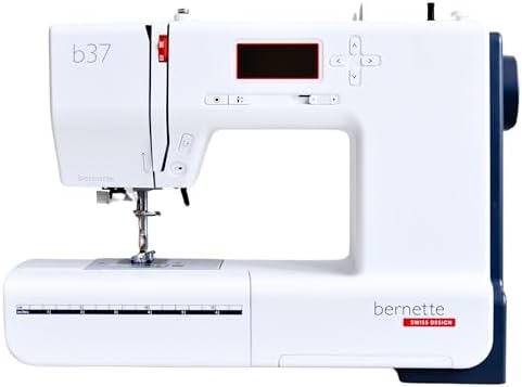 Bernette B37 Computerized Sewing Machine with LCD Display | Advanced Sewing & Quilting | 50 Stitches, One-Step Buttonhole, Automatic Needle Threader