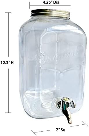 Lily's Home Plastic Beverage Dispenser with Spigot - 2 Gallon Drink Holder for Water, Juice, Tea - Ideal for Parties, Lemonade Stands, & Events