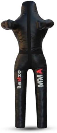 Bestzo MMA Grappling Dummy for Adult,Wrestling Dummy Jiu Jitsu, Judo Punching Bag Sparring Self Defense Training Dummy Black - Unfilled