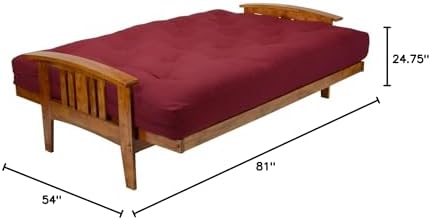 Westfield Wood Futon Frame - Full Size (Frame Only), Transform to 3 Positions - Sofa, Lounger, Bed