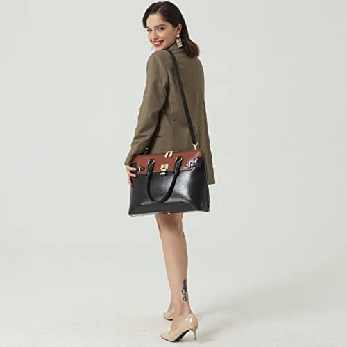 BOSTANTEN Briefcase for Women Leather 15.6 inch Laptop Shoulder Bag Office Work Crossbody Handbag