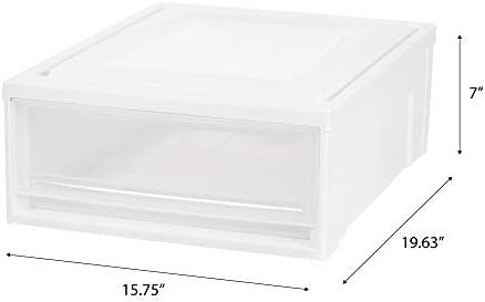 IRIS USA Shallow Box Chest Drawer, White 129770
