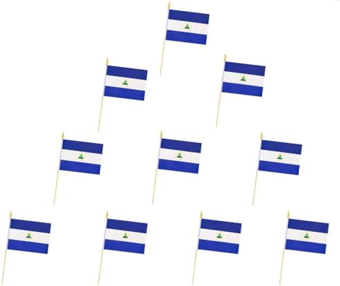 10 Pack Nicaragua Flags -NI Handheld Flag- 5x8 in, Nicaraguans Mini Flag. Suitable For Party Decorations, Store Displays