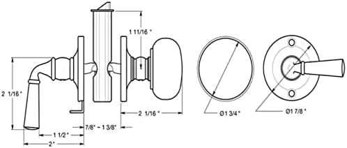 Deltana SDL980U19 Storm Door Latch with A Round Rose 7/8-Inch to 1-3/8-Inch Door Thickness
