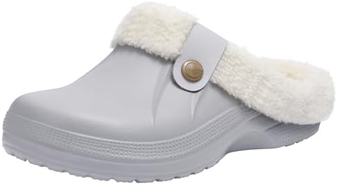 Beslip Fur Lined Clogs for Women & Men Fuzzy Slippers with Memory Foam
