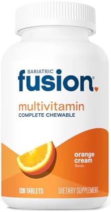 Bariatric Fusion Orange Cream Flavored Complete Chewable Bariatric Multivitamin with Iron for Bariatric Surgery Patients Including Gastric Bypass and Sleeve Gastrectomy - 120 Tablets