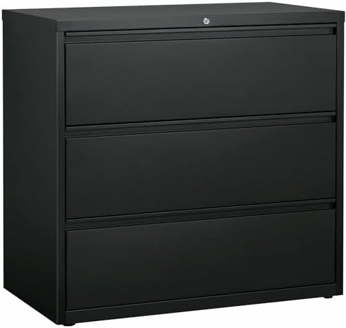 Lorell 3-Drawer Lateral File, 42 by 18-5/8 by 40-1/4-Inch, Charcoal