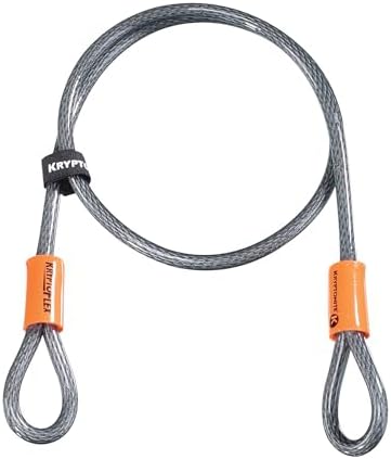 Kryptonite KryptoFlex 410 Double Loop Security Cable, 4FT Long Braided Steel Flex Bike Lock Anti-Theft Cable with Looped Ends for Outdoor Equipment