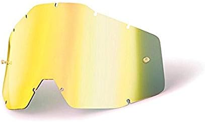 100% Goggle Replacement Lens - Racecraft 1, Accuri 1, Strata 1 Compatible (Anti-Fog-GOLD MIRROR/SMOKE)
