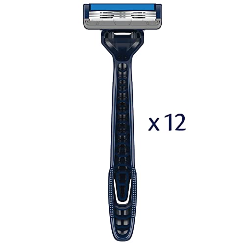 Barbasol Ultra 3 Disposable Razor Value Pack (3 Packs/12 Total Razors) | Premium 3-Blade Disposable Razors, Close Shave Technology, Pivoting Head