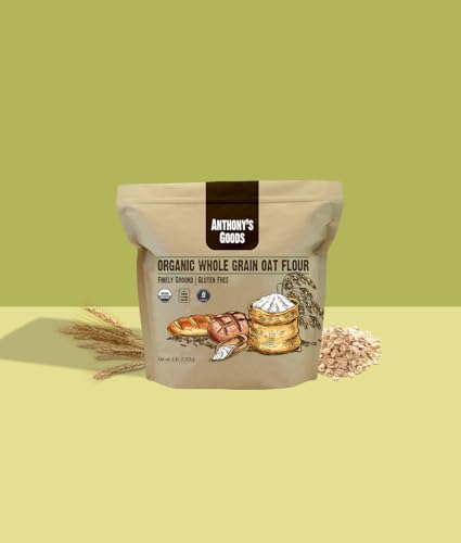 Anthony's Organic Whole Grain Oat Flour, 4 lb, Gluten Free, Non GMO, Non Irradiated, Finely Ground, Vegan