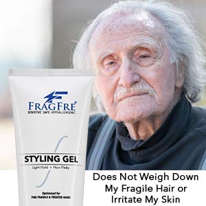 Light Hold Hair Gel Fragrance Free 8 oz - Lightweight Styling Gel for Fine Fragile and Weakened Hairs - Paraben Free Hypoallergenic Sensitive
