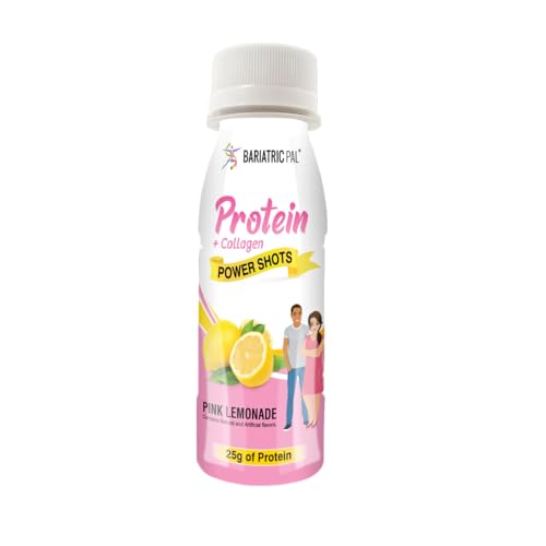 BariatricPal Ready-To-Drink 25g Whey Protein & Collagen Power Shots - Pink Lemonade (12 Bottles)