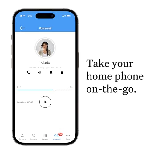 Ooma HD3 Handset Cordless with Caller-ID and HD Voice Quality. Exclusively for Ooma Telo VoIP Home Phone Service
