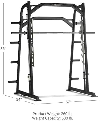 Titan Fitness Smith Machine, Counterbalanced Power Rack with Adjustable Safety Stops, Olympic Fixed Barbell Design, Multi-Grip Pull Up Bar