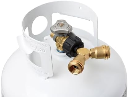 Flame King Propane Tank Y Splitter Adapter with Valves, 2-Way LP Gas Connector for 20lb Propane Tank Cylinders, Works with BBQ Grills, Camping Stoves