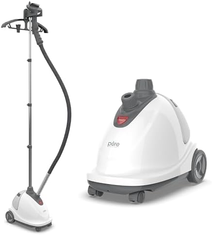 Pure Enrichment PureSteam XL Standing Fabric Steamer - Professional Wrinkle Remover Heats in 45 Seconds, 1/2-Gallon Tank for 1 Hour of Steaming