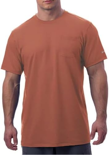 Arctic Cool Men’s Crew Neck Instant Cooling Pocket Workwear Moisture Wicking Performance UPF 50+ Short Sleeve Shirt