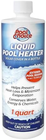 SpaChoice 1-Quart Premium Liquid Pool Heater Solar Cover in a Bottle | Liquid Solar Blanket for Pool, Helps Prevent Heat Loss, 4 ounces per 15,000 gallons of water every 2 weeks, Made in USA