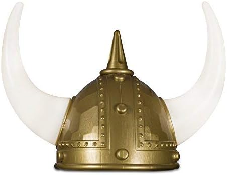 Windy City Novelties Gold Viking Costume Helmet with LED Light Up Horns for Adults