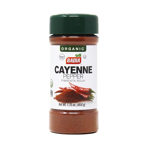Badia Organic Cayenne Pepper, 1.75 oz – Ground Red Pepper Spice for Cooking, Seasoning & Heat – Fresh & Bold Flavor