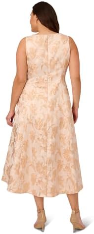 Adrianna Papell Women's Plus-Size Beaded Illusion Gown