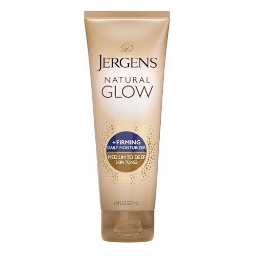 Jergens Natural Glow +Firming Self Tanner Body Lotion, Fair to Medium Skin Tone, Sunless Tanning Moisturizer with Collagen and Elastin. Helps to Visibly Reduce Cellulite, 7.5 Fl Oz | Sunless Tanning Moisturizer, Collagen and Elastin Formula, Reduces Cell…
