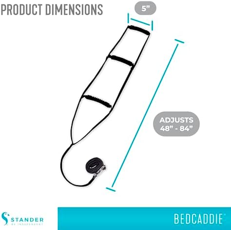 Stander BedCaddie, Pull-Up Assist Bed-Ladder with Non-Slip Handles for Adults, Seniors, and Elderly, Adjustable Length Bed-Lift