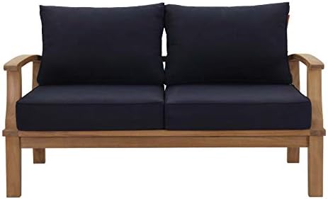 ModwayEEI-1144-NAT-WHI-SETMarina Premium Grade A Teak Wood Outdoor Patio Loveseat Natural White