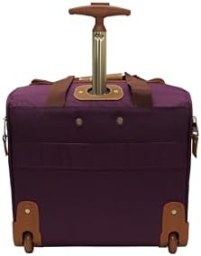 Steve Madden Designer 15 Inch Carry on Suitcase- Small Weekender Overnight Business Travel Luggage- Lightweight 2- Rolling Spinner Wheels Under Seat Bag for Women(Legends Teal)